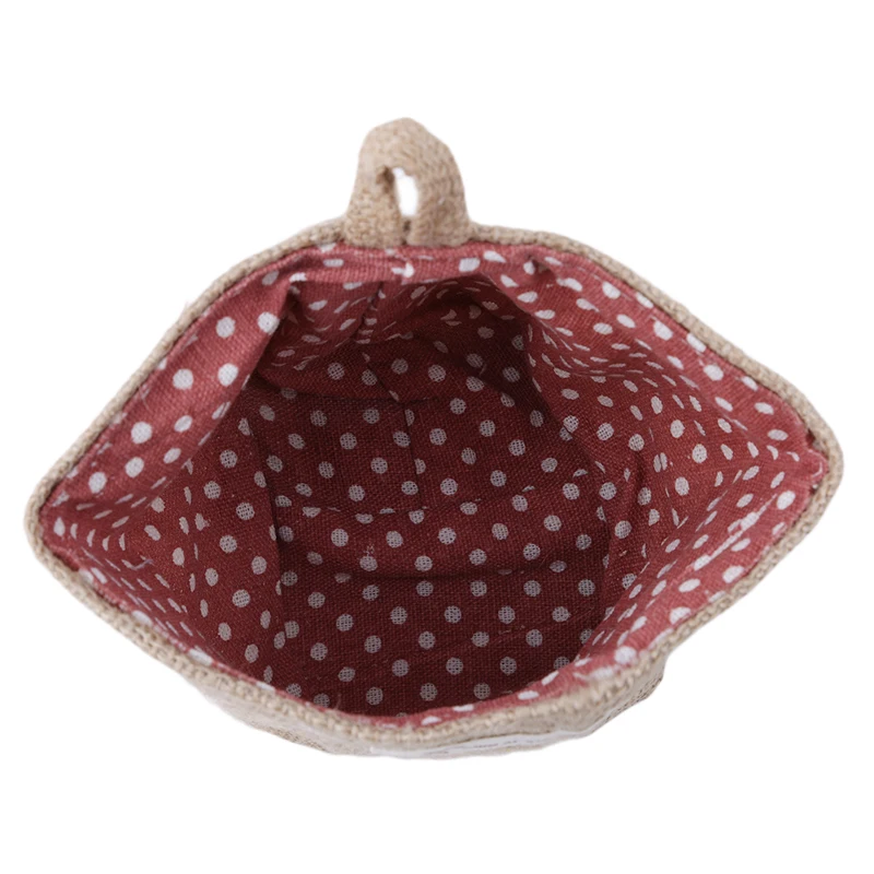 Новая джутовая холщовая корзина для хранения мелочей мини настольная сумка и