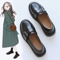 jk uniform shoes chic leather shoes ins female pedal small leather shoes female soft leather english style retro with skirt