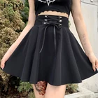InsDoit пикантные черные сапоги Mall гот юбка с завышенной талией для девочек уличная Плиссированное кружевное платье трапециевидной формы юбки для женщин эстетическое модное нарядными юбками