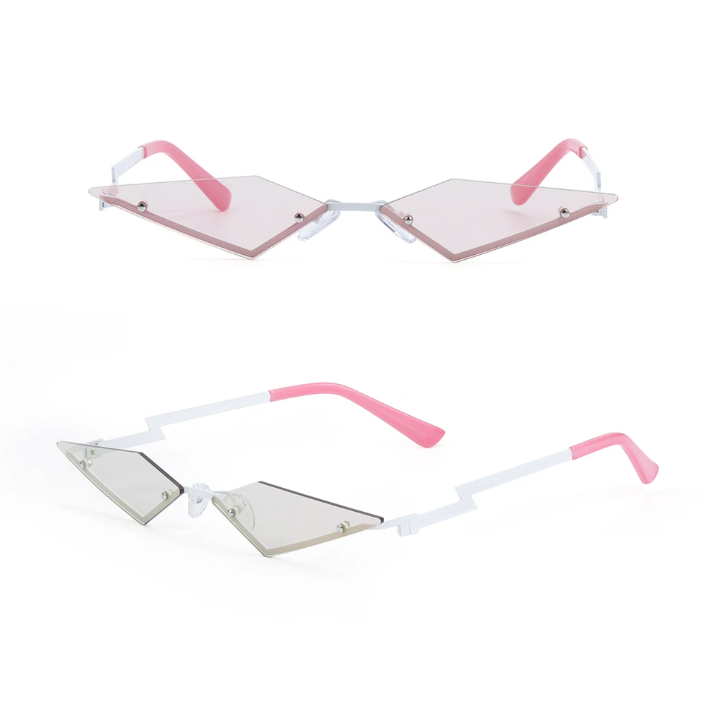 Женские солнцезащитные очки кошачий глаз без оправы в винтажном стиле с