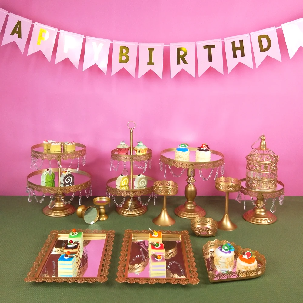 Tobs 1 piece Crystals Cake Stand Decorating Supplies Cupcake Tower Wedding Plates Set Metal Round Party Display | Дом и сад