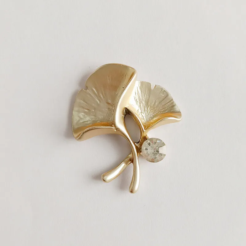 10 шт./лот горный хрусталь Ginkgo Leaf Sub gold сплав аксессуары DIY креативный чокер Лист