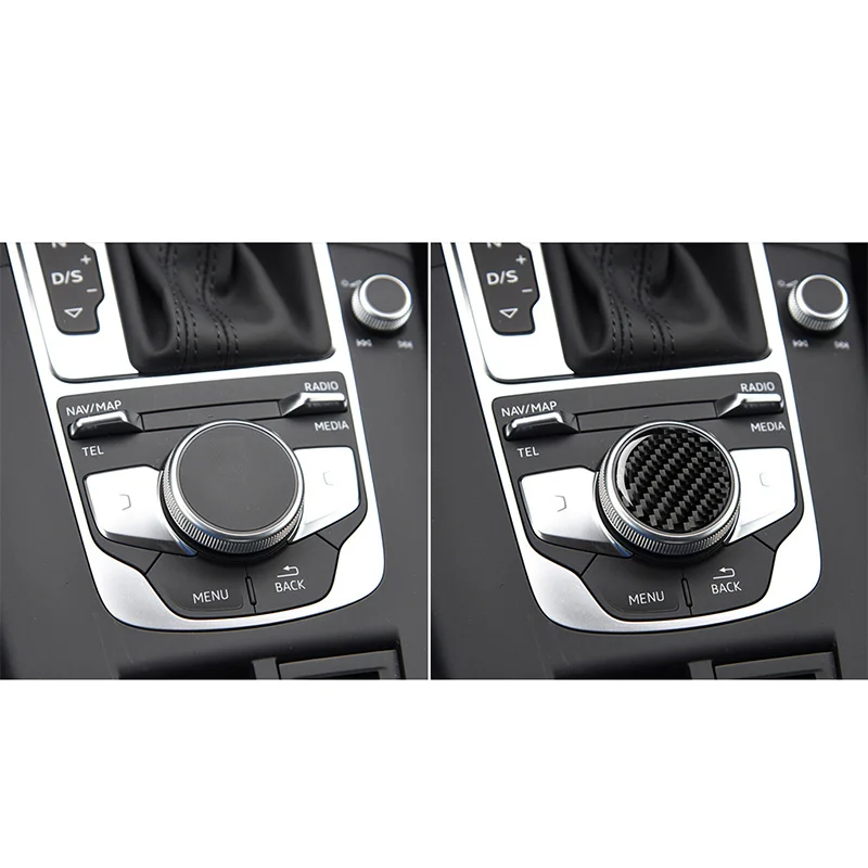 

Suitable For Audi A3 A4l 14-19 Carbon Fiber Central Control Knob Decoration Sticker