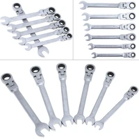 combination wrenche 6pcs 8mm 13mm adjustable ratchet wrench spanner set with flexible ratchet gear for installationmaintenance
