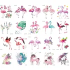 Единорог татуировки мультфильм Фламинго цветок поддельные татуировки стикер Временная водостойкая Татуировка художественная рука для детей мальчиков детей женщин