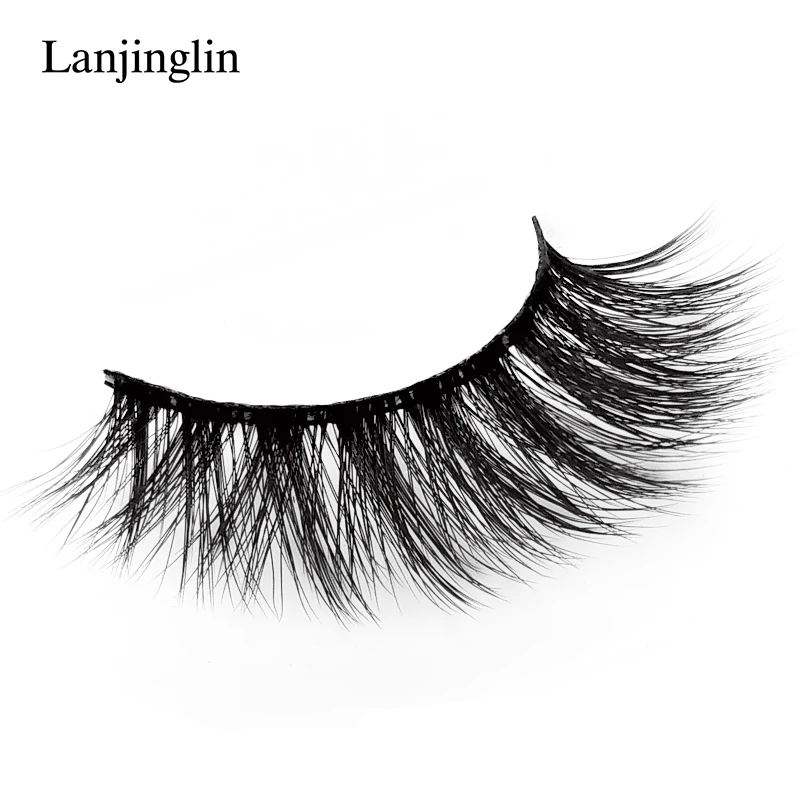 LANJINGLIN 50 пар/лот естественные длинные норковые ресницы Искусственный инвентарь