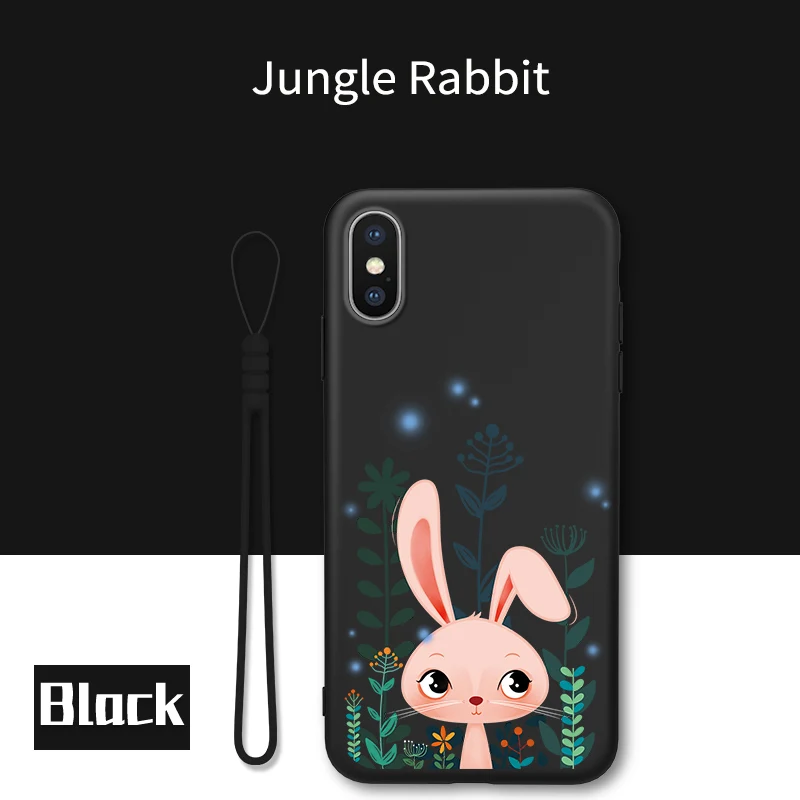 Силиконовый чехол для iPhone 6, 6 S, 7, 8 Plus, X, XR, Xs, Max, милый мультяшный чехол, силиконовый чехол, бампер для iPhone 11 Pro, Max, Funda, Coque Capa - Цвет: Jungle Rabbit