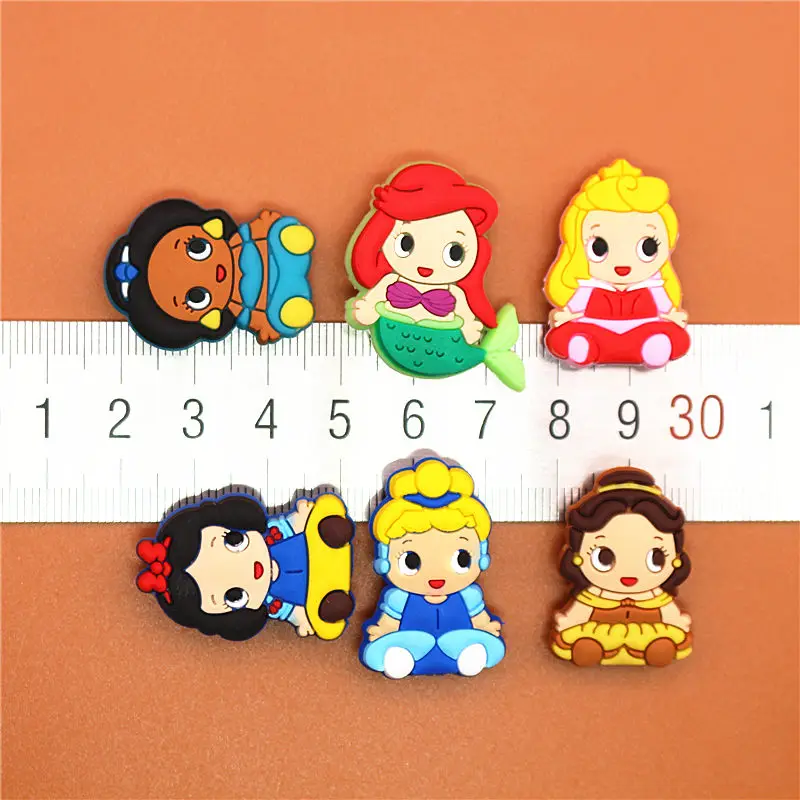 

Free shipping 1pcs Cute Princess shoe charms shoe accessories for wristbands croc jibz best gift for shoe decoration Kids gift