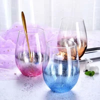 single layer starry sky cup egg cup net red glass water cup household egg shaped glass cup creative breakfast milk cup wholesale