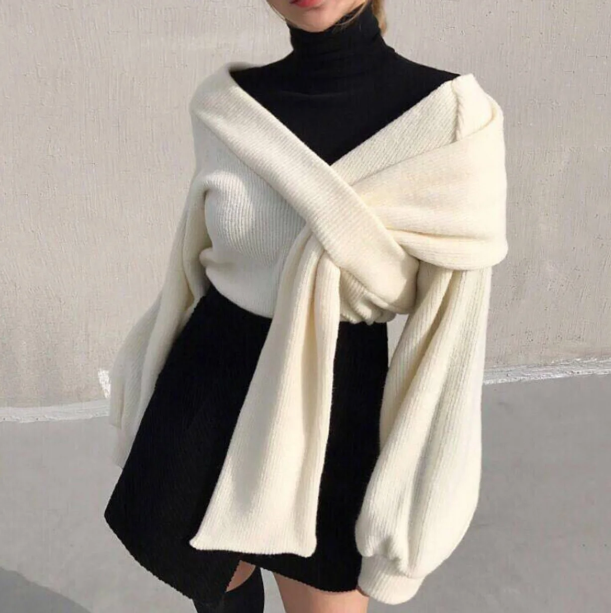 

Женский Однотонный свитер SuperAen, Повседневный пуловер с открытыми плечами и вырезом лодочкой, новый дизайн