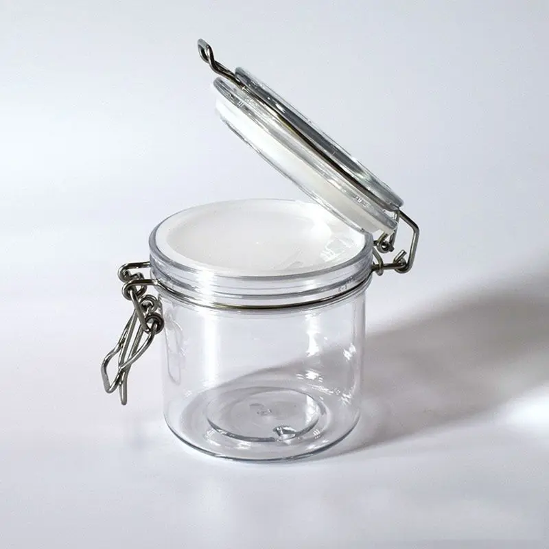 Пластиковая круглая Зажимная банка для хранения 450 мл с герметичной крышкой | Дом