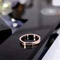 Кольцо из нержавеющей стали с цирконом, 3 мм, цвета розового золота - фото
