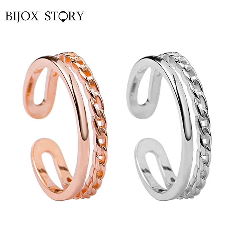 

Женское Двухслойное кольцо BIJOX, кольцо из серебра 2021 пробы с изображением драгоценных камней для юбилея и Помолвки