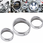 Мотоциклетная светодиодная передняя фара 7 дюймов moto H4, Облицовочный козырек, 4,5 дюйма, противотуманная фара, облицовочная кольцевая заглушка для Harley Touring Street Glide FLH
