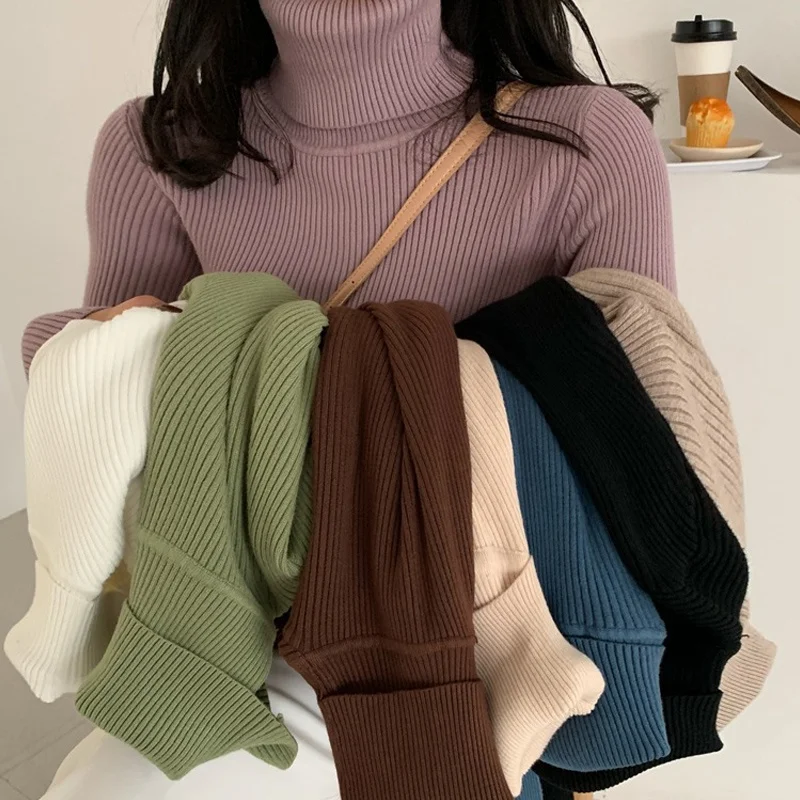 

Свитер женский осенний трикотажный, теплый, однотонный