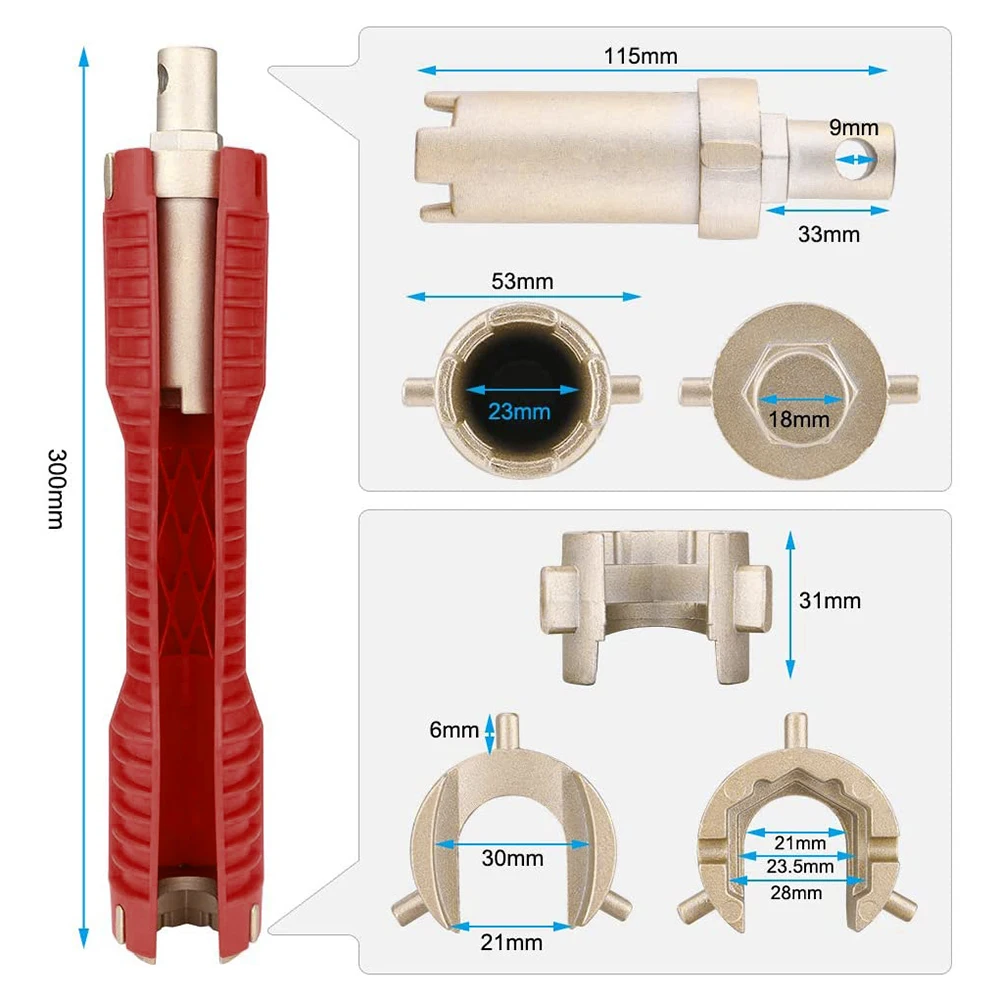 

Multifunction Faucet & Sink Installer Wrench Plumbing Tool Water Pipe Spanner For Bathroom Repair And Disassembly