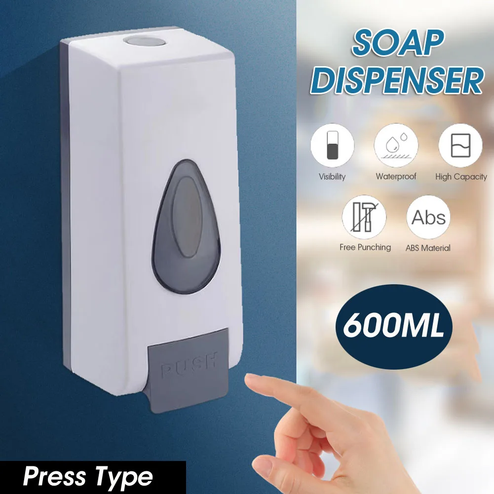 

350/600ml Wall-mounted Soap Shampoo Dispenser Public Hands Sanitizer Washer Pump Uk Liquid Soap Container Bathroom Accessories