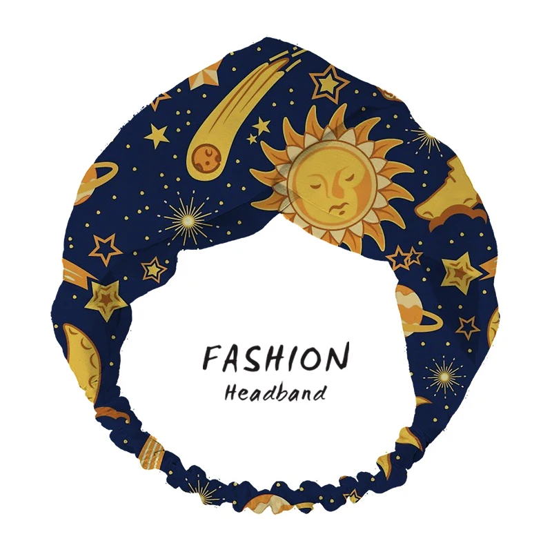 

2020 Women Hair Accessories Good Apple Print Vintage Headbands Cross Knot Elastic Hairbands Bandanas Hair Scrunchies Hair Bands