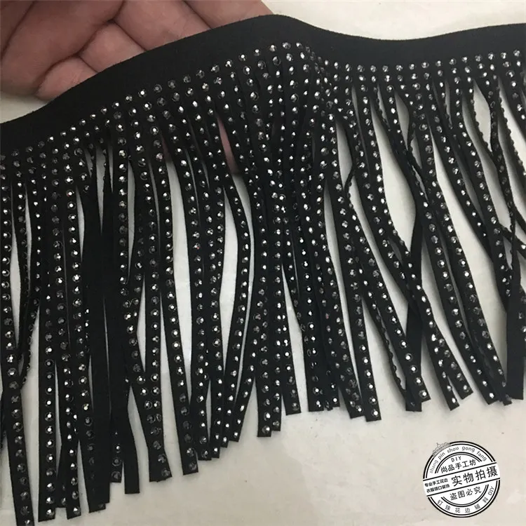 Черный бархатный кожаный с кисточками ручной работы фланелевая заклепка