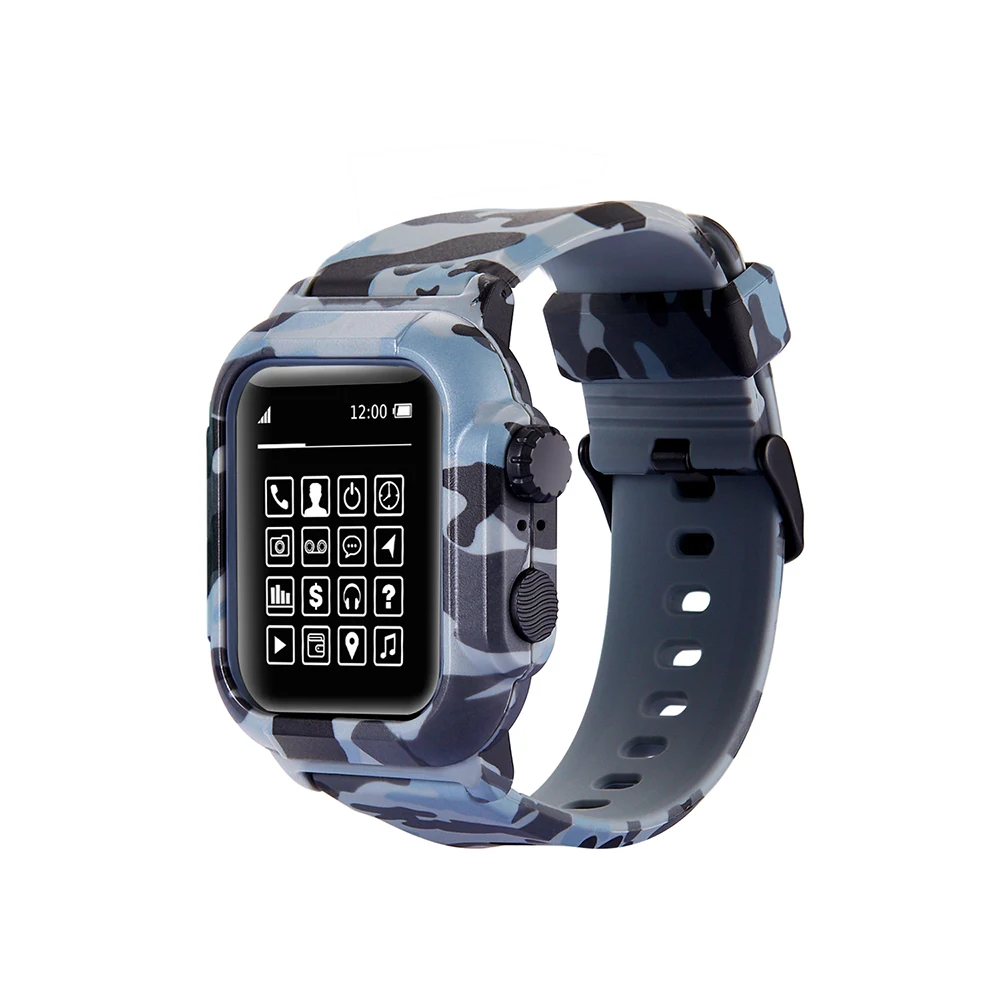 IP68 Водонепроницаемый чехол с силиконовым ремешком для Apple Watch 5 4 40 мм 44 мм водонепроницаемый спортивный браслет для IWatch3 2 1 38 мм 42 мм ремешок