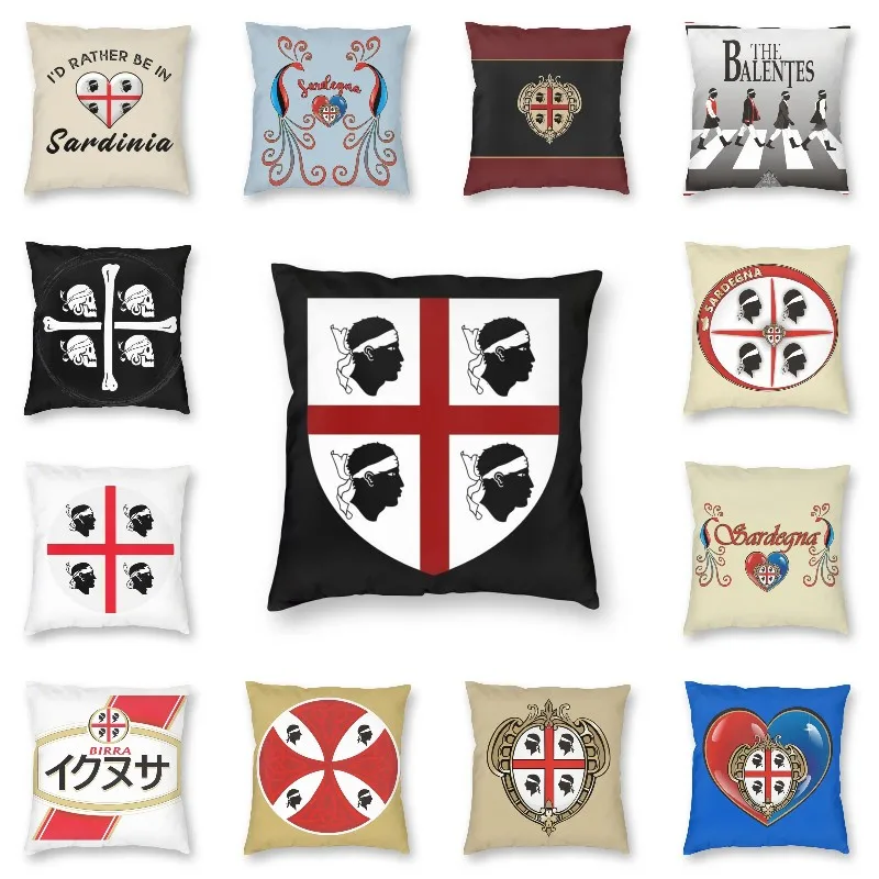 

Наволочка с флагом Сардинии, декоративное украшение под заказ, чехол для подушки с флагом Сардинии, 45x45 см, наволочка для гостиной