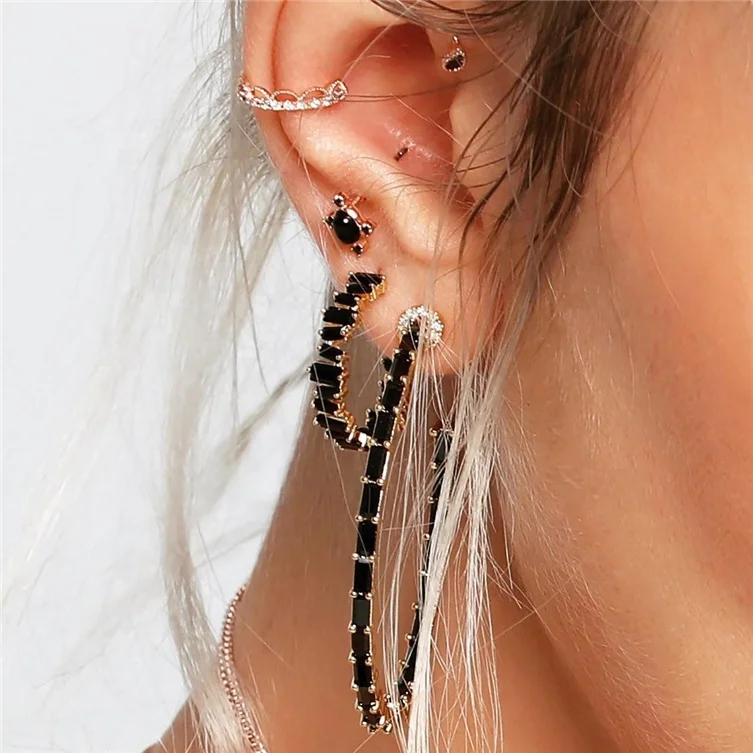 

LOZRUNVE Factory Wholesale Wholesale Jewelry S925 Baguette Huggie Small Hoop Earring 2020