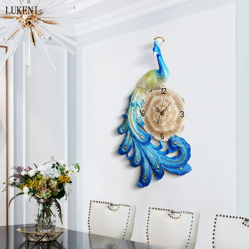 Настенные часы Павлин американский дом гостиная украшение для ресторана отеля