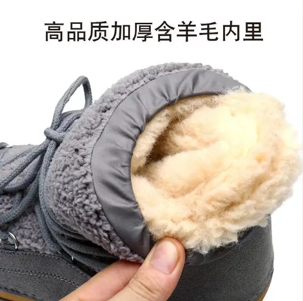 

Genuine Leather Children Snow Boots 2019 Winter Girls Boot Sequins Cotton Shoes Kid's Boat Plus Velvet Baby Warm Cotton Boots