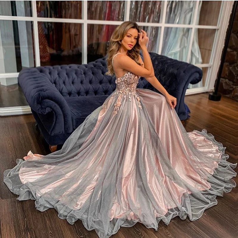 

Сексуальные розовые выпускные платья, элегантное кружевное платье с аппликацией, длинное вечернее платье для гостей свадьбы