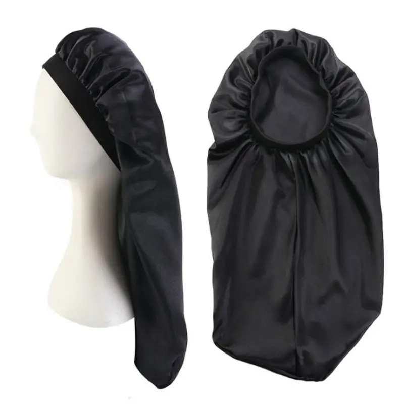 Женская сверхдлинная Атласная шапочка для сна цветная Цветочная эластичная