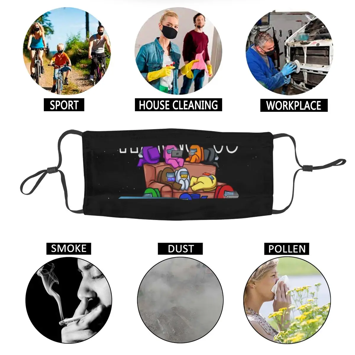 

Among Us-taking-over-twitch-final Face Mask Harajuku Anti Bacterial Mouth Protection Cover Respirator Muffle