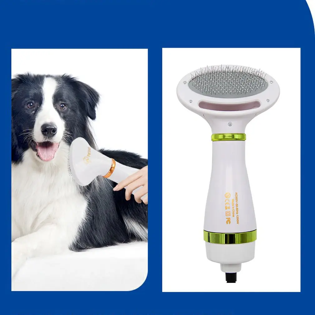 

2-In-1 Portable Dog Hair Dryer And Comb Brush Electric Pet Grooming Cat Hair Comb Low Noise Dog Fur Blower