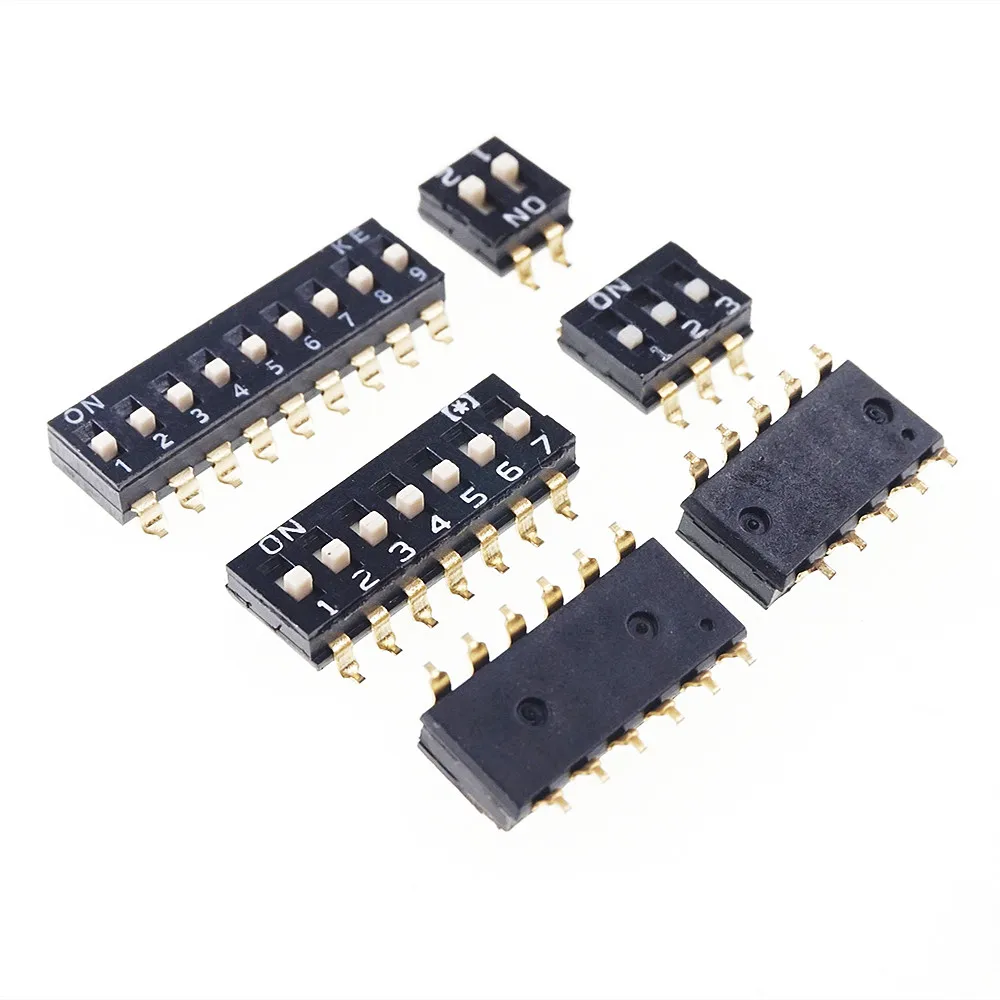 5 шт. Dip Переключатели SPST 1 2 3 4 6 7 8 9 10 12 позиция 54 мм 0 100 &quotSMD слайд Стандартный