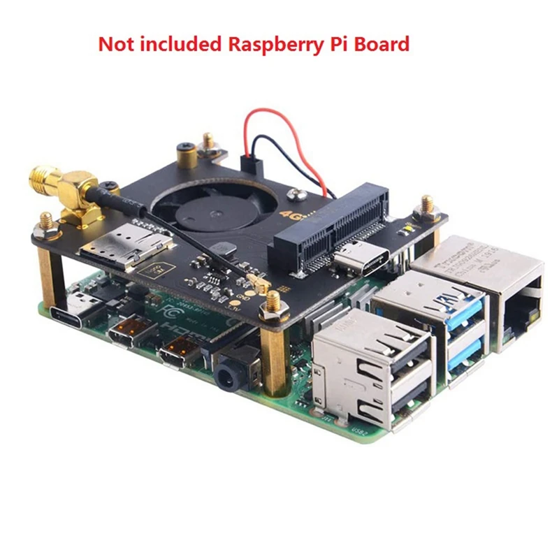 Плата расширения с охлаждающим вентилятором для Raspberry Pi 4B Network 4G LTE | Компьютеры и