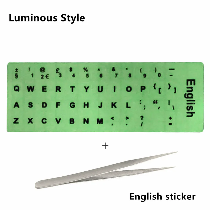 06 English sticker NEO STAR прозрачные и светящиеся наклейки на клавиатуру русский/испанский/английский/французский/немецкий/Корейский буквы защитный чехол для ноутбука - Цвет: 06 English sticker