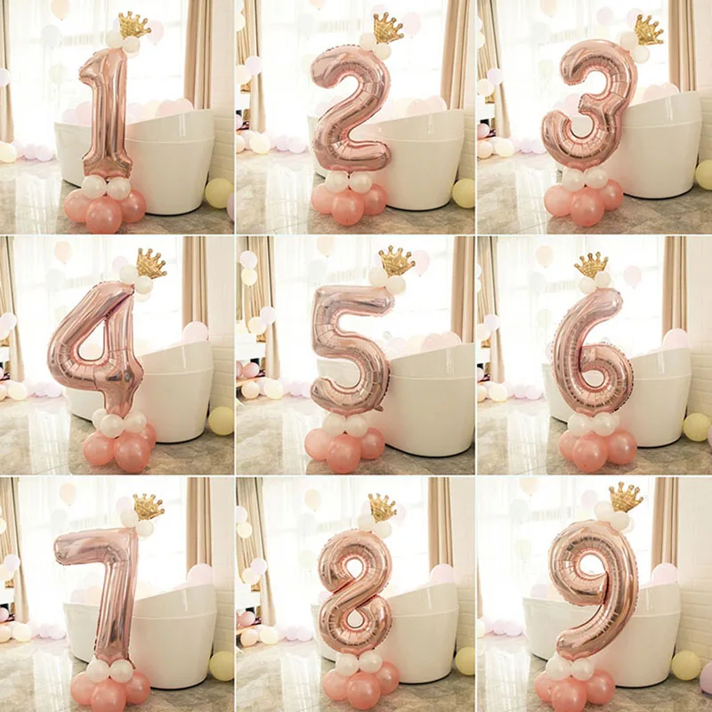 Украшение для первого дня рождения шар цвета розового золота год мой первый