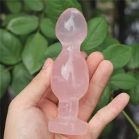 12cm natural crystal quartz massage wand gemstone rose quartz yoni for women health smooth polished healing stone