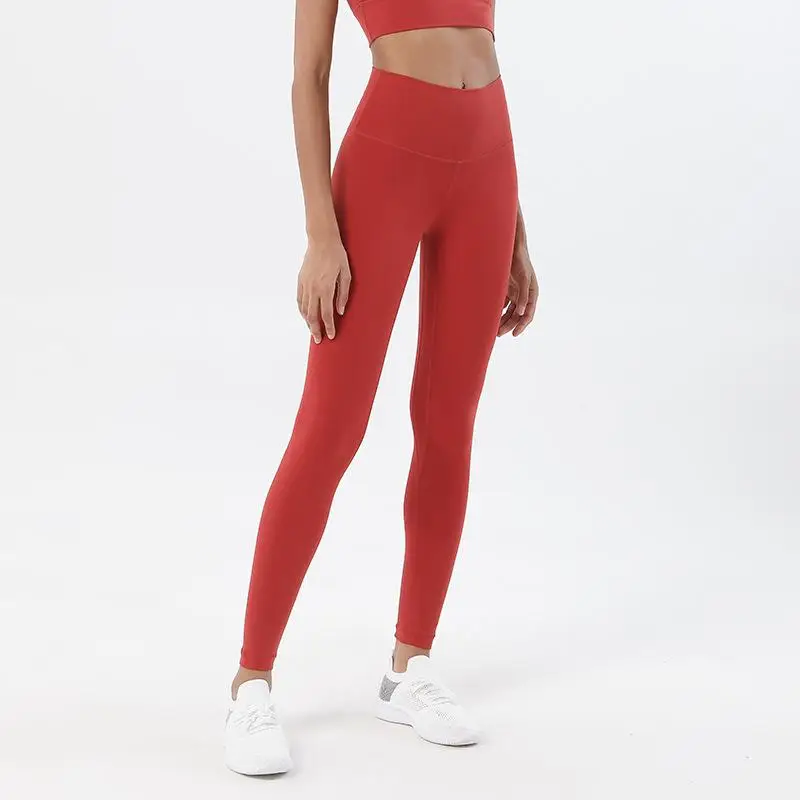 Skinny High Waist Gym Leggings Women Tummy Control Yoga Pants Stretchy Sports Tights Running Nudity Fitness Leggings Tights