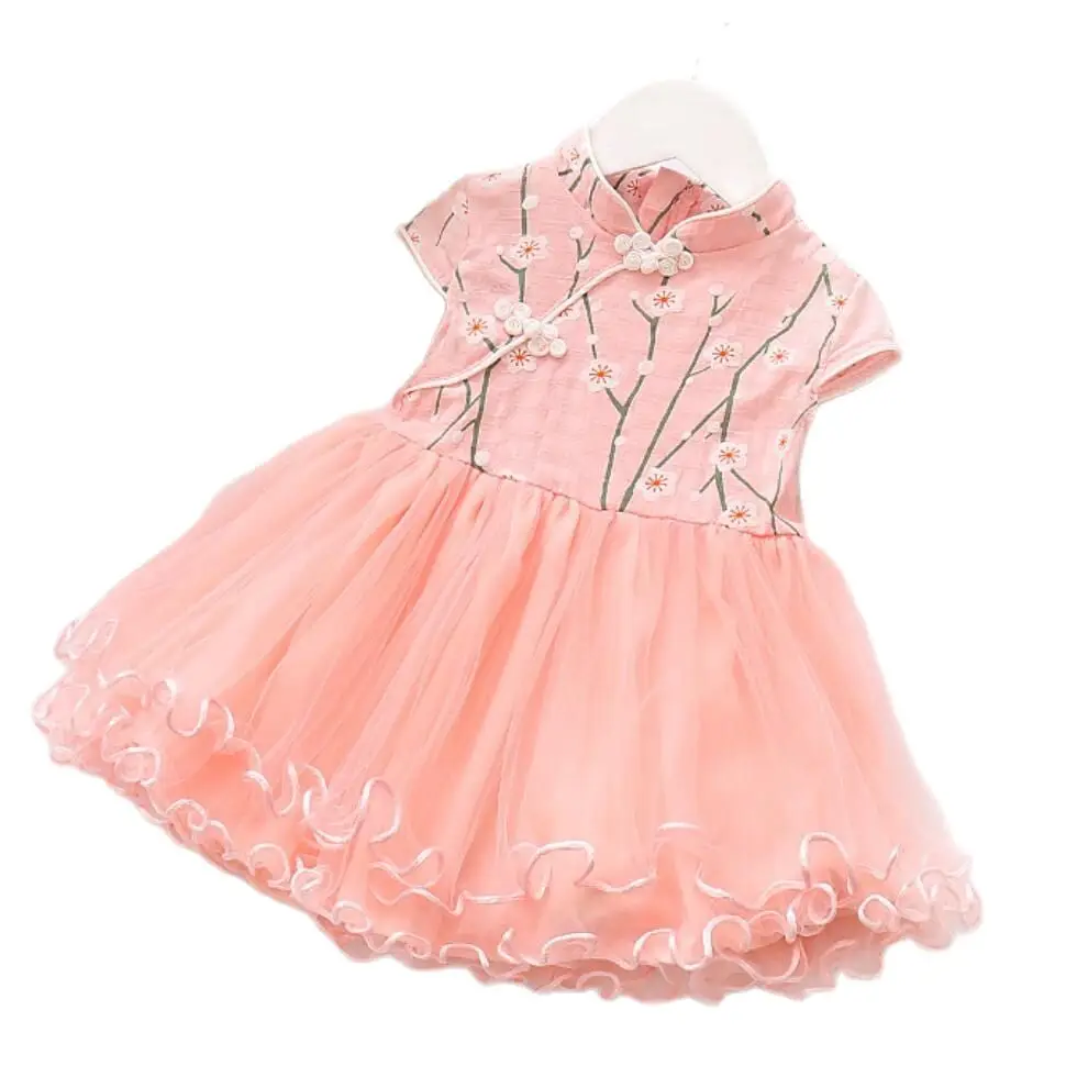 

Детское Хлопковое платье-пачка, Сетчатое платье Чонсам для новорожденных, мягкое платье принцессы, лето 2021
