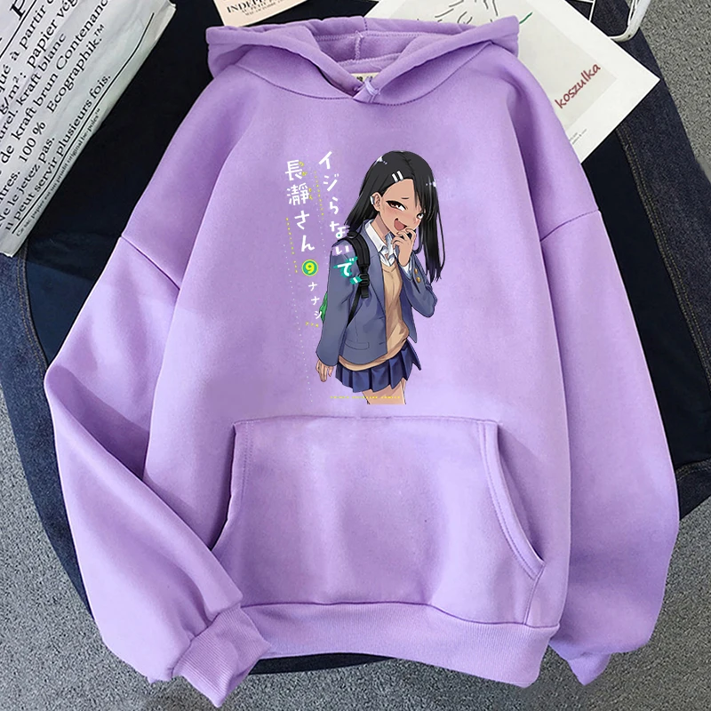 Nagatoro Kawaii Anime Hoodies Harajuku Graphic Print Hip Hop Women Casual Long Sleeve Sweatshirt Hoody Women Clothes Streetwear