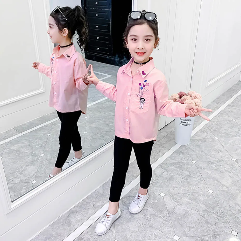 Рубашки для девочек 2020 школьная блузка белая подростков одежда 6 8 10 12 14 лет|Блузки