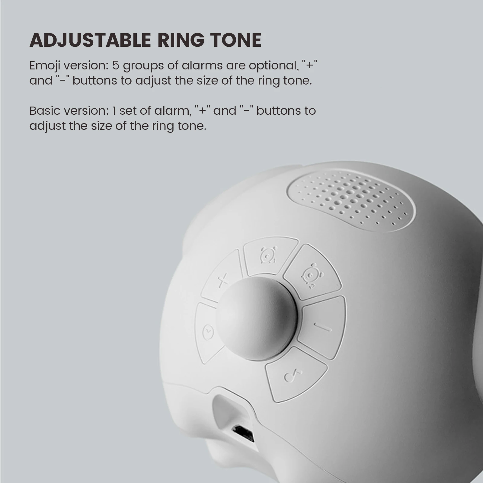 

Cute Expression Voice Control Night Light Multifunctional Alarm Clock Child Bedside Snooze Chargeable Alarm Clock