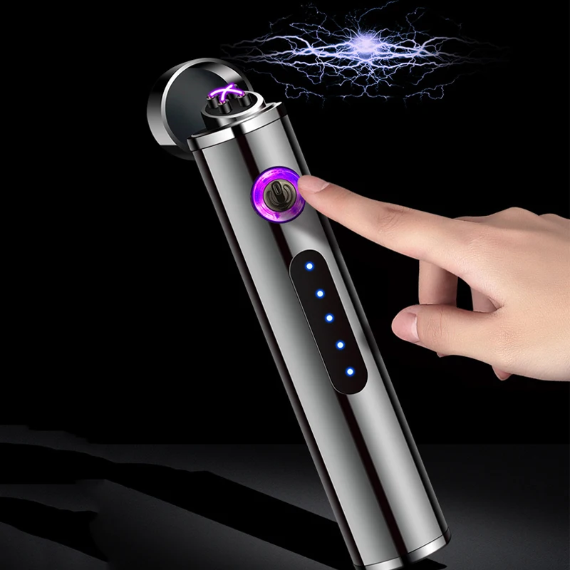 Мини зажигалка с двойной дугой USB Сенсорный переключатель зарядка Электронная