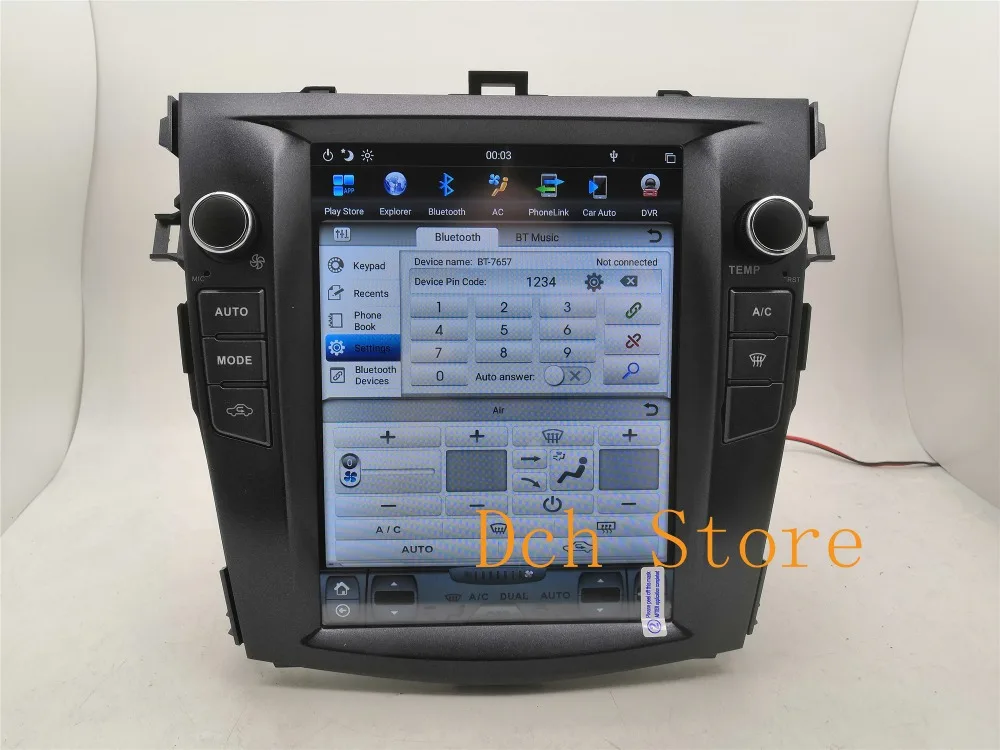 10,4 дюймов Tesla стиль Android 8,1 автомобильный dvd-плеер gps для Toyota Corolla 2006-2013 4G ram навигация для авто AC ips PX6 CARPLAY