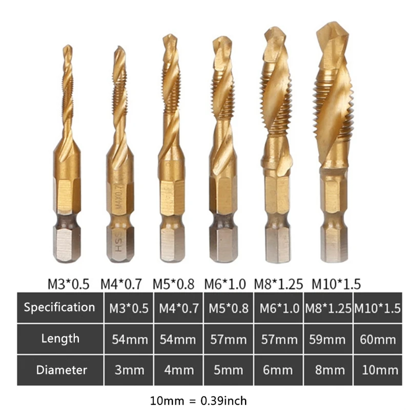 

Tap Hole Combination with Center Punch Set Quick Release Extension High-Speed Steel Woodworking Tools
