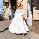 Кружевное свадебное платье, короткое, ТРАПЕЦИЕВИДНОЕ, с короткими рукавами, в стиле бохо