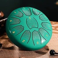 6 inch tongue drum 11 tones chime pattern creative handmade vintage totems solid color percussion instruments for beginners 2022