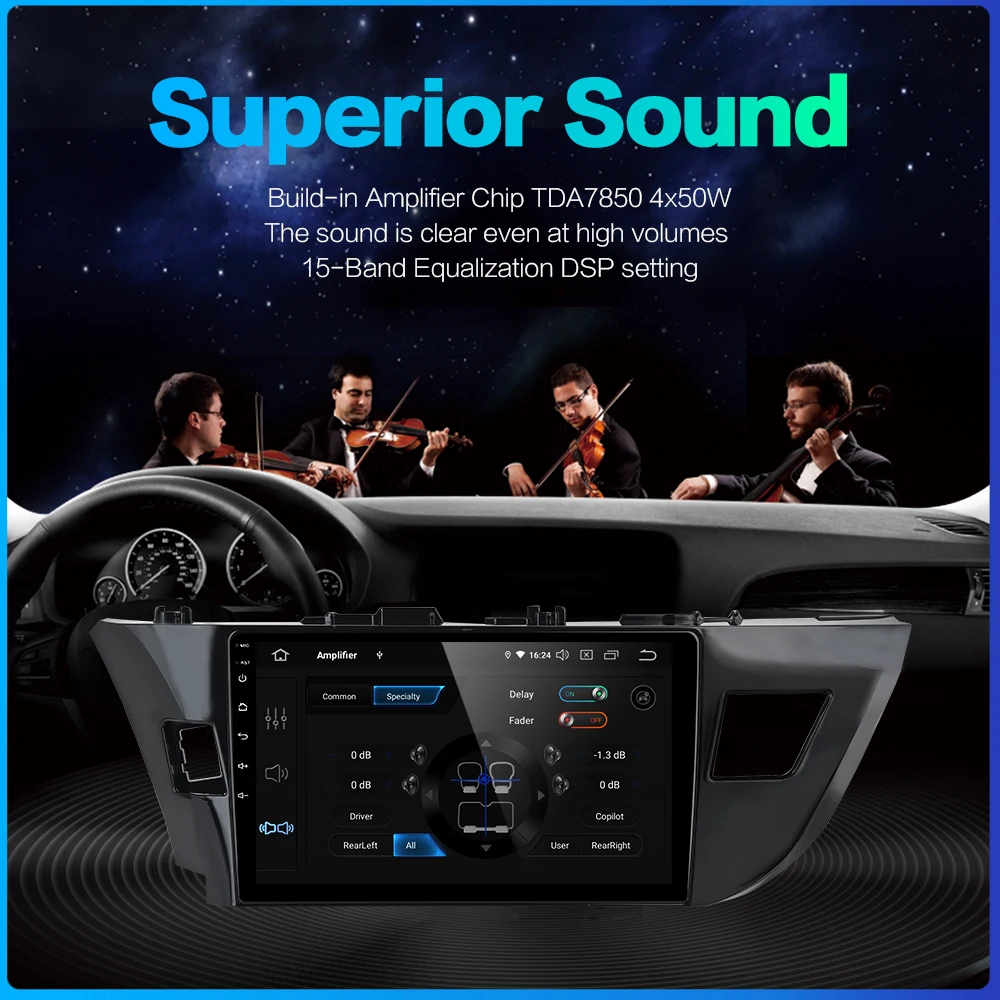 10," мультимедийный автомобиль Android 9,0 для Toyota Corolla TDA7850 мульти сенсорный экран HDMI 4 Гб ram