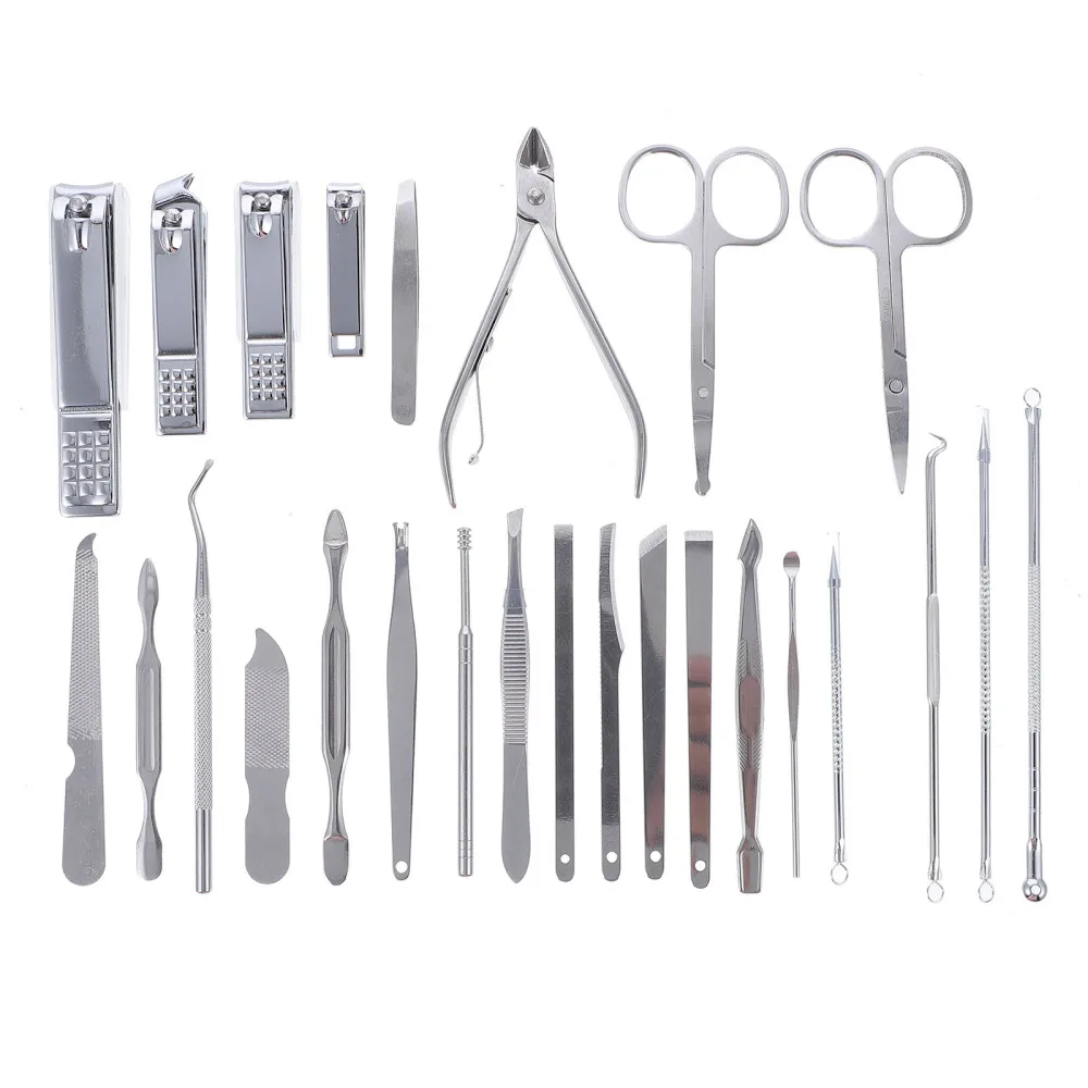 

26Pcs Manicure Tools Nail Clippers Pedicure Trimming Grooming Tools Great Gift
