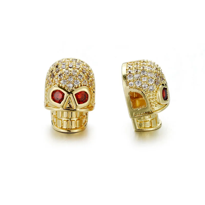 3 шт./лот 14*10 мм кубические циркониевые подвески в виде черепа бусины аксессуары DIY